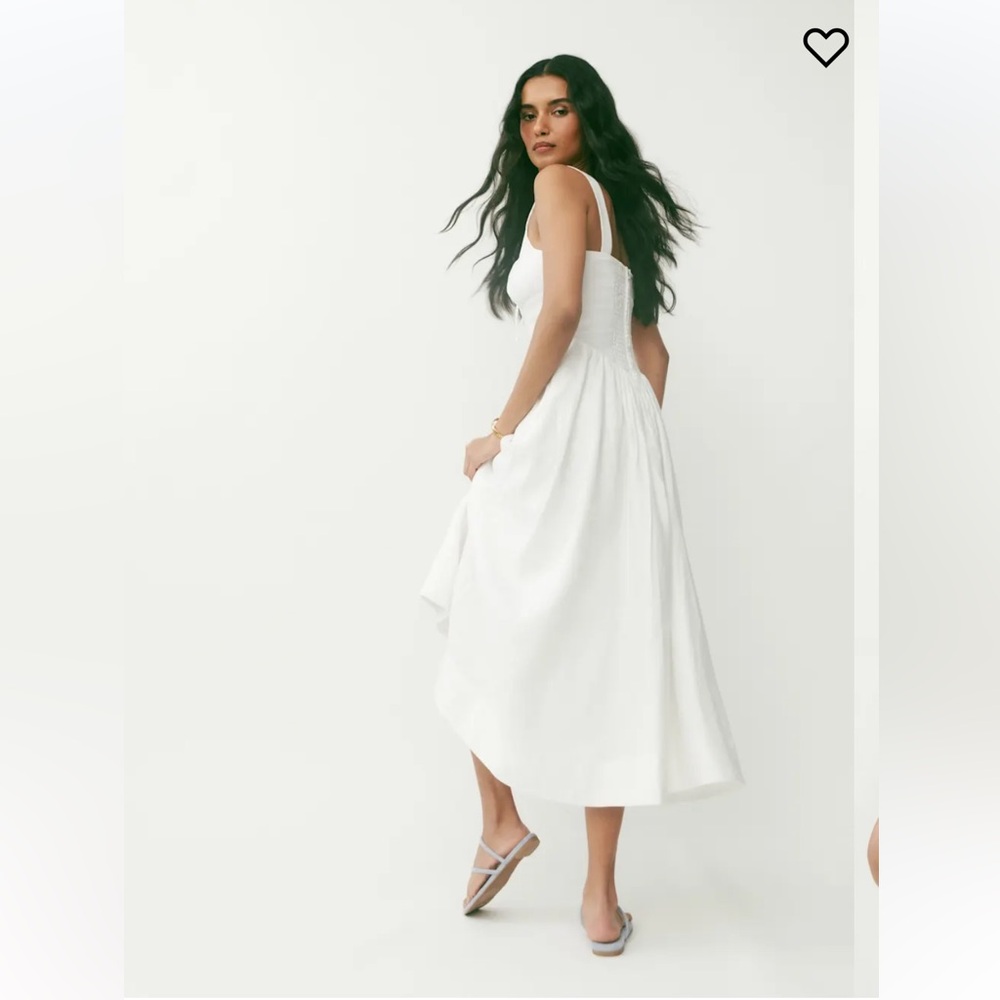 Reformation Balia 100% Linen Dress - White - Picture 4 of 9